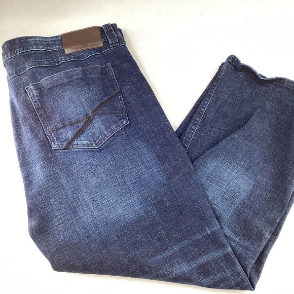 TK Axel Jeans Mens‎ 40x30 Dark Wash Slim Boot Stretch Denim Textured Pockets - Picture 1 of 7